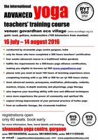 upcoming advanced teachers training course